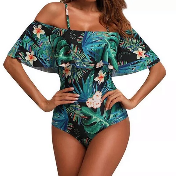 🏝Tropical Paradise Off Shoulder One Piece🏝 - Picture 2 of 6